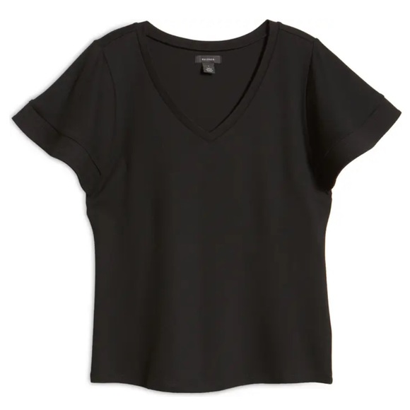 Halogen Black Flutter Sleeve V-neck Top - Picture 5 of 8